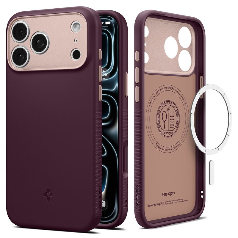 Spigen Nano Pop Magsafe case for Iphone 17 Pro Max / 18 Pro Max burgundy