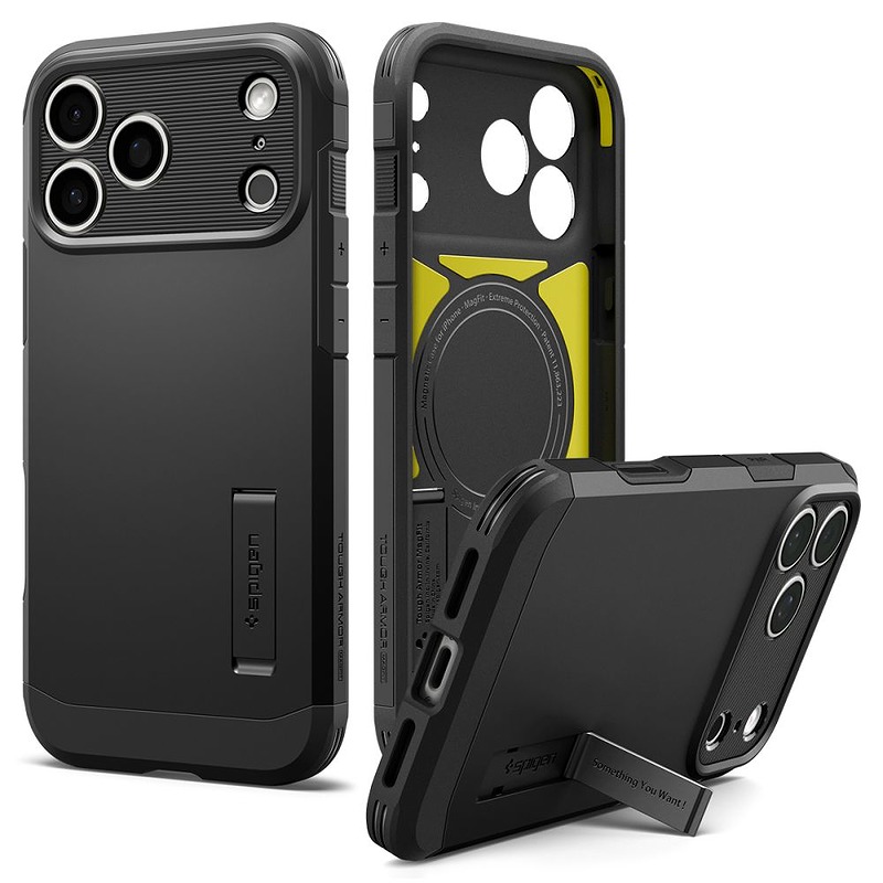 Spigen Tough Armor T Magsafe case for Iphone 17 Pro / 18 Pro black - Billede 3