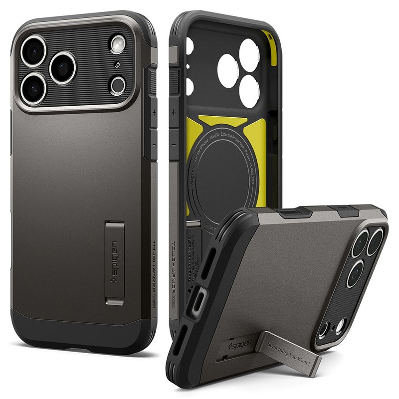 Spigen Tough Armor T Magsafe case for Iphone 17 Pro Max / 18 Pro Max graphite - Billede 3