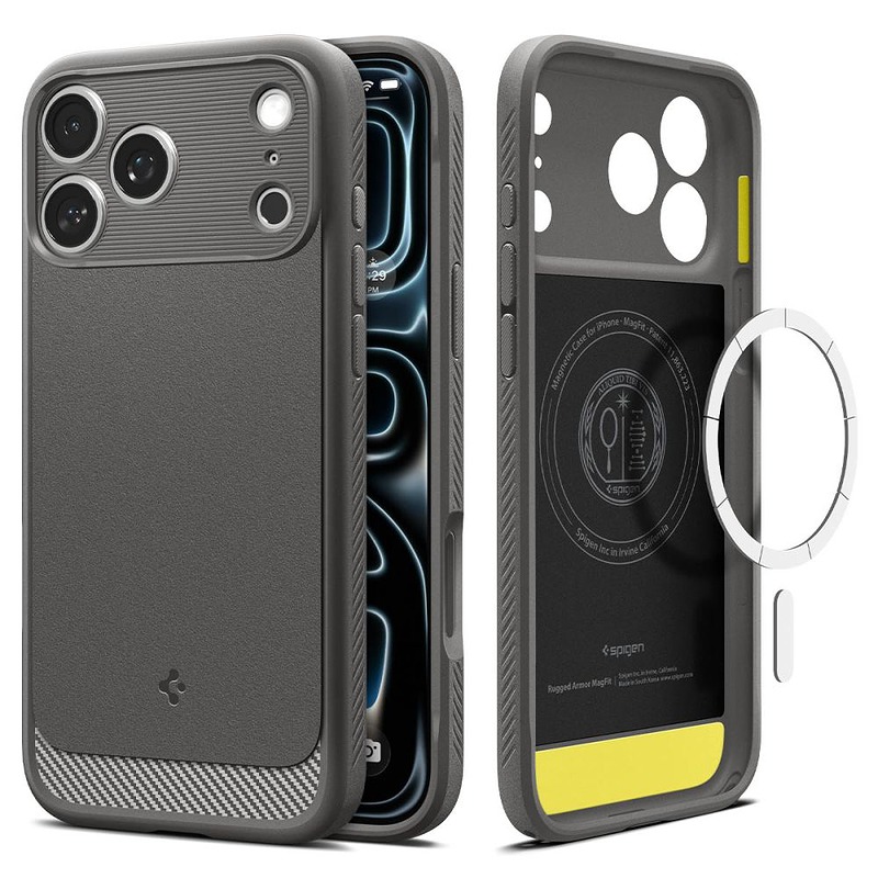Spigen Rugged Armor MagSafe case for iPhone 17 Pro Max / 18 Pro Max Grey