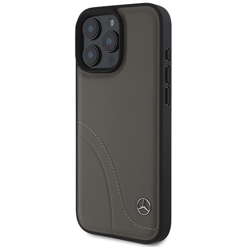 Mercedes case for iPhone 16 Pro Max 6,9" MEHCP16X23RBCSB Hardcase MB Curved Stitches Leather brown - Billede 2