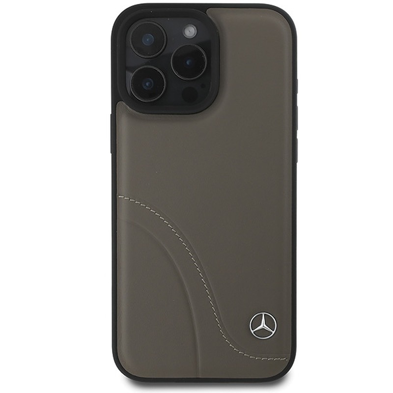 Mercedes case for iPhone 16 Pro Max 6,9" MEHCP16X23RBCSB Hardcase MB Curved Stitches Leather brown - Billede 3