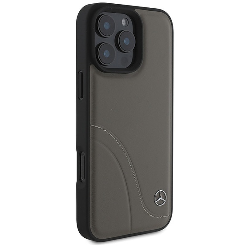 Mercedes case for iPhone 16 Pro Max 6,9" MEHCP16X23RBCSB Hardcase MB Curved Stitches Leather brown - Billede 4