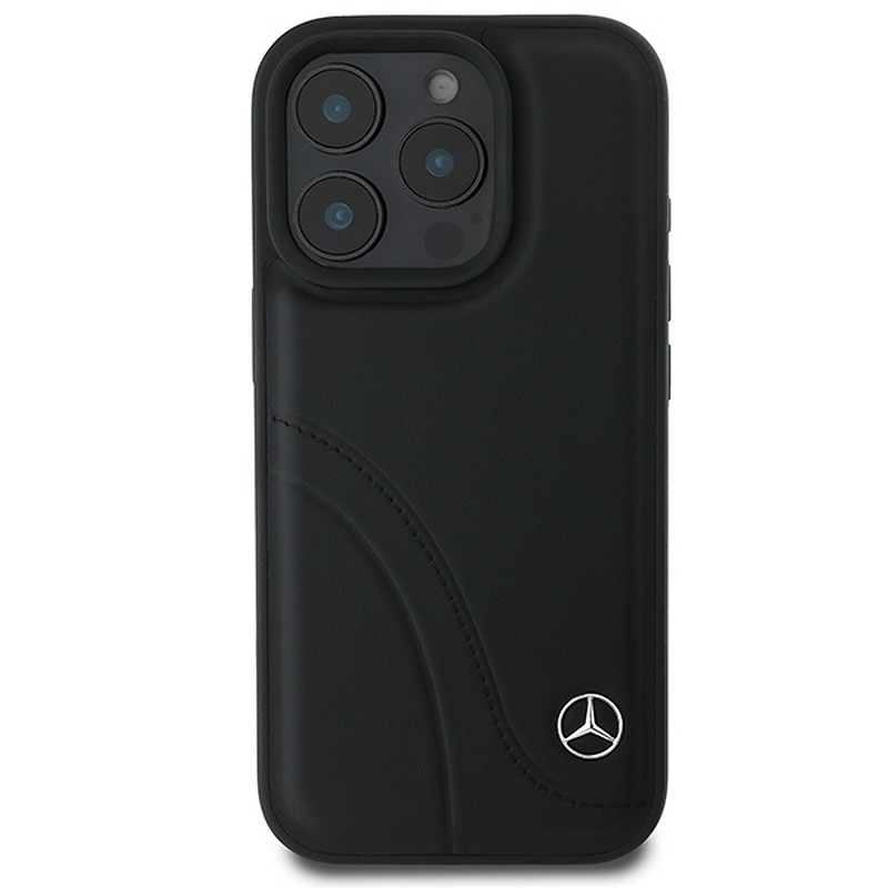 Mercedes case for iPhone 16 Pro Max 6,9" MEHCP16X23RBCSK Hardcase MB Curved Stitches Leather black - Billede 3