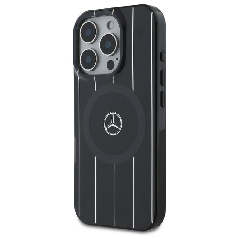 Mercedes case for iPhone 16 Pro 6,3" MEHMP16L23HRSK Hardcase MB Double Layer Crossed Lines MagSafe black - Billede 2