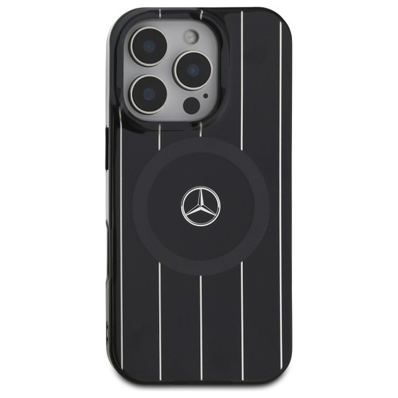 Mercedes case for iPhone 16 Pro 6,3" MEHMP16L23HRSK Hardcase MB Double Layer Crossed Lines MagSafe black - Billede 3
