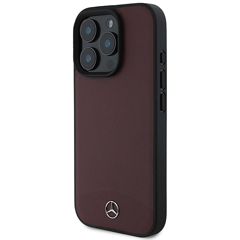 Mercedes case for iPhone 16 Pro 6,3" MEHMP16L23RBARR Hardcase Textured And Plain Leather MagSafe red - Billede 2