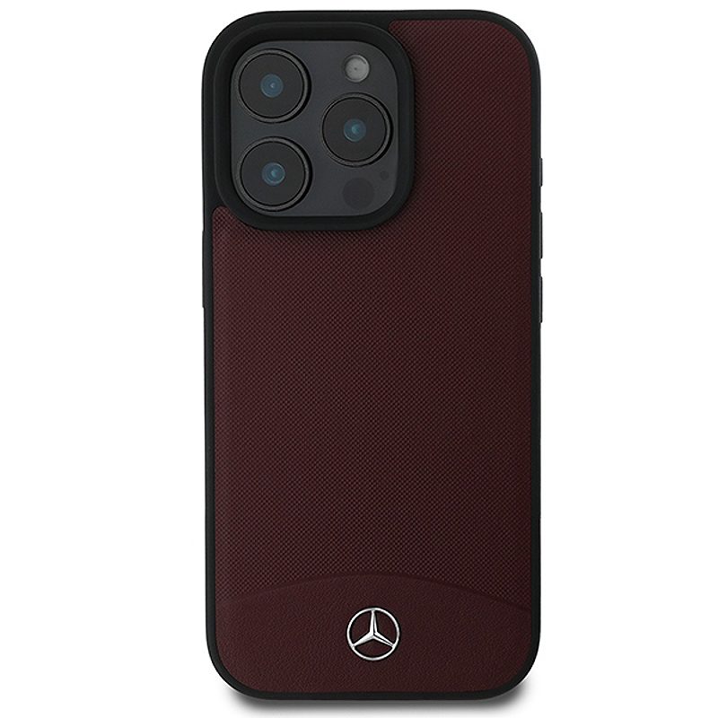 Mercedes case for iPhone 16 Pro 6,3" MEHMP16L23RBARR Hardcase Textured And Plain Leather MagSafe red - Billede 3