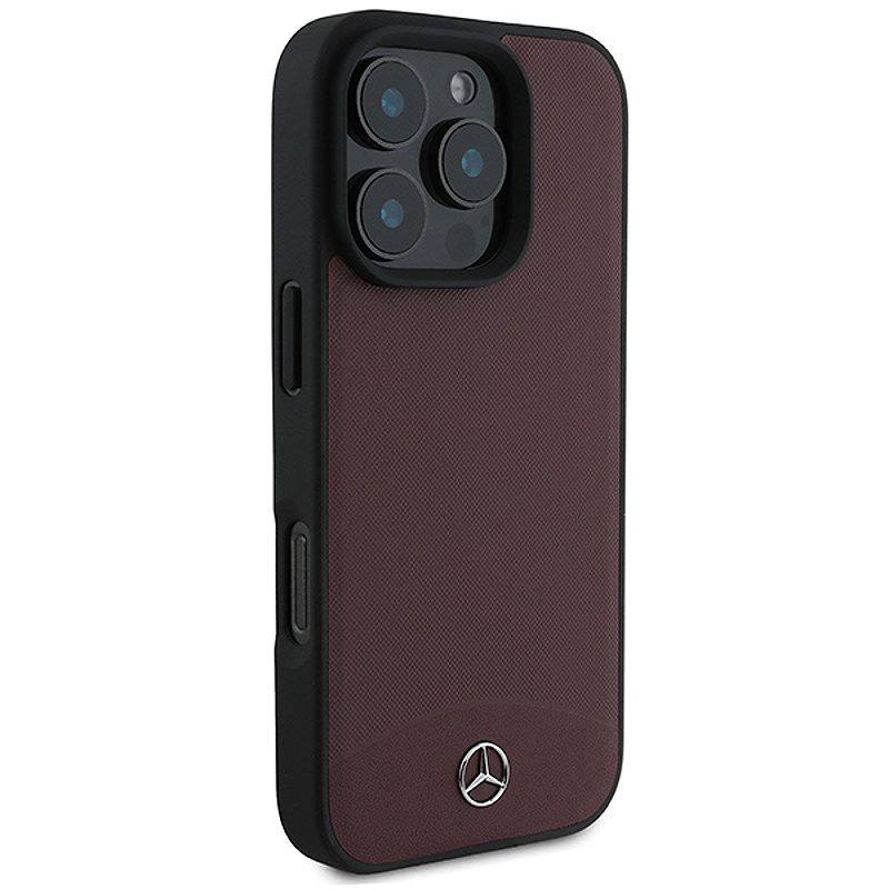 Mercedes case for iPhone 16 Pro 6,3" MEHMP16L23RBARR Hardcase Textured And Plain Leather MagSafe red - Billede 4