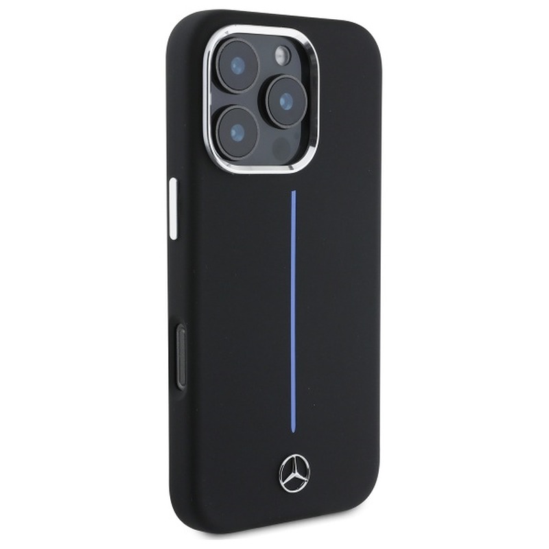 Mercedes case for iPhone 16 Pro 6,3" MEHMP16L23SUMBK Hardcase Silicone Blue Stripe MagSafe black - Billede 4