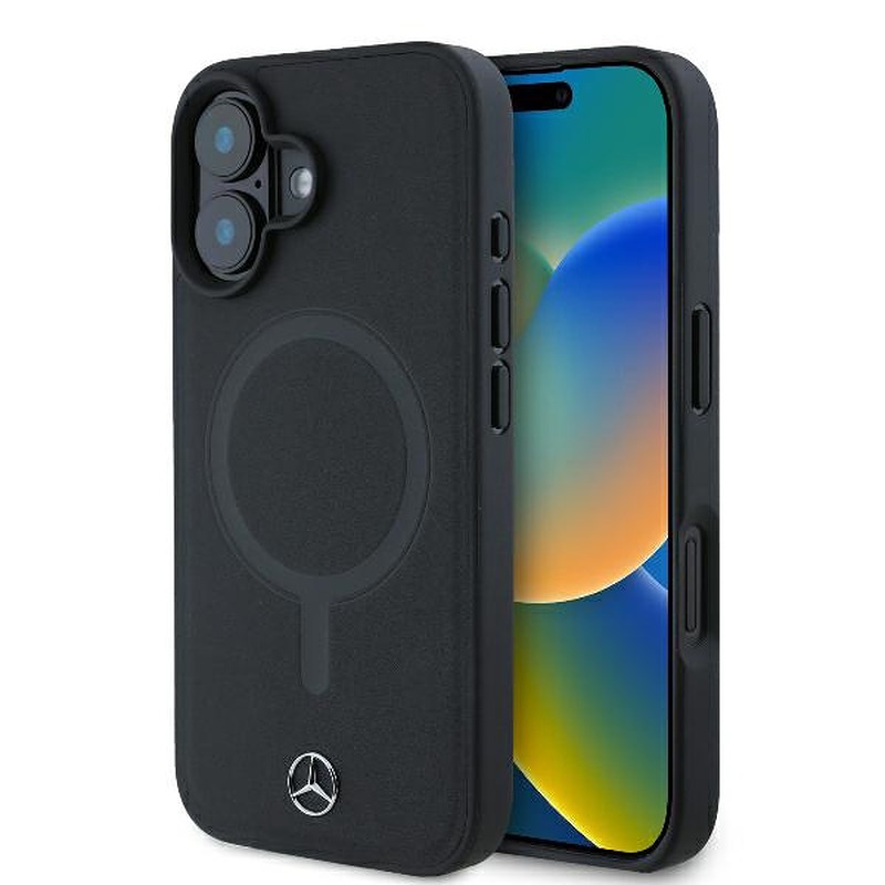 Mercedes case for iPhone 16 Plus 6,7" MEHMP16M23RCMK Hardcase Smooth Leather MagSafe black