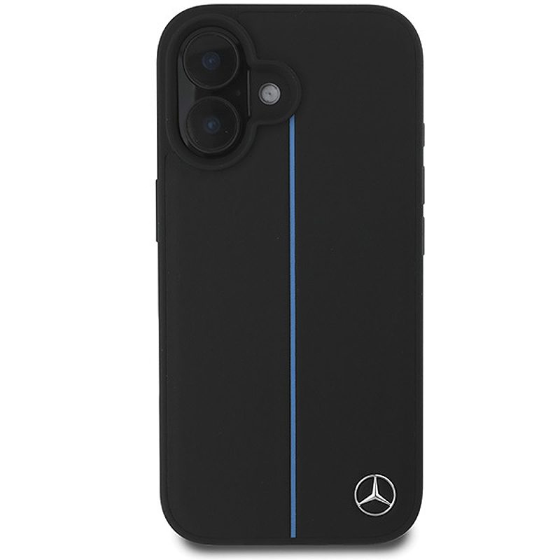 Mercedes case for iPhone 16 6,1" MEHMP16S23RURBK Hardcase MB Blue Line Leather MagSafe black - Billede 3