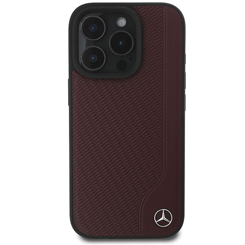 Mercedes case for iPhone 16 Pro Max 6,9" MEHMP16X23RBGVR Hardcase MB Wood Imitation Leather MagSafe red - Billede 3