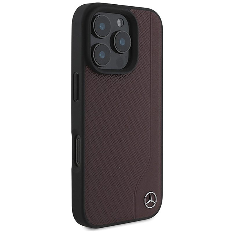 Mercedes case for iPhone 16 Pro Max 6,9" MEHMP16X23RBGVR Hardcase MB Wood Imitation Leather MagSafe red - Billede 4