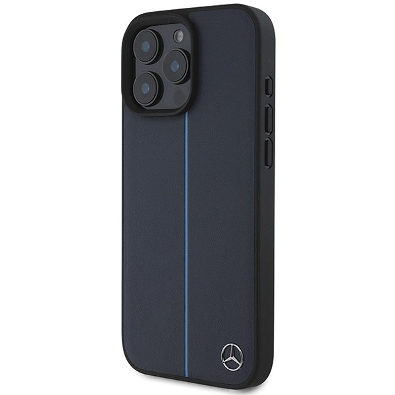 Mercedes case for iPhone 16 Pro Max 6,9" MEHMP16X23RURBV Hardcase MB Blue Line Leather MagSafe navy blue - Billede 2