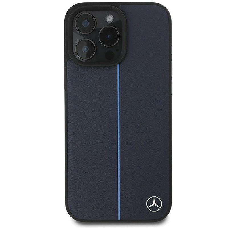 Mercedes case for iPhone 16 Pro Max 6,9" MEHMP16X23RURBV Hardcase MB Blue Line Leather MagSafe navy blue - Billede 3