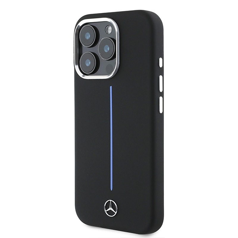 Mercedes case for iPhone 16 Pro Max 6,9" MEHMP16X23SUMBK Hardcase Silicone Blue Stripe MagSafe black - Billede 2