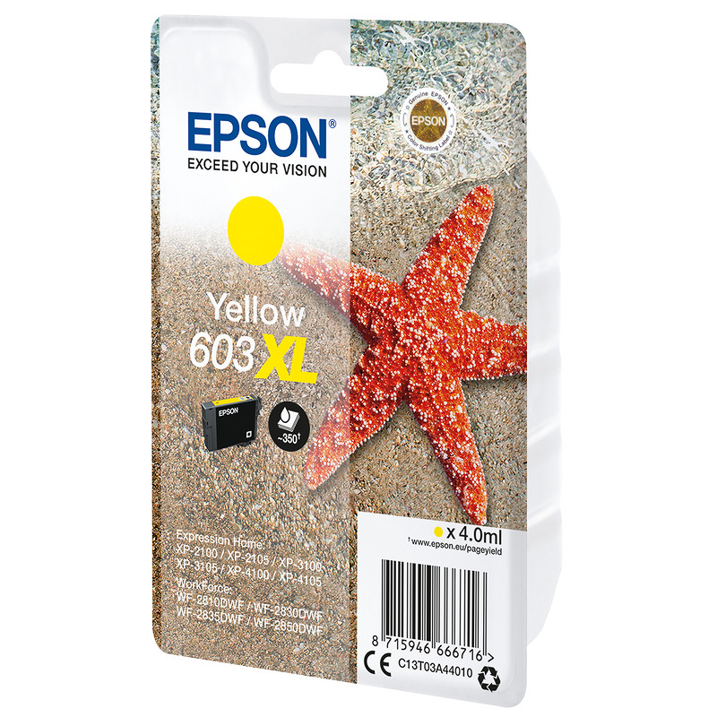 Epson C13T03A44010 blækpatron 1 stk Original High (L) Yield Gul
