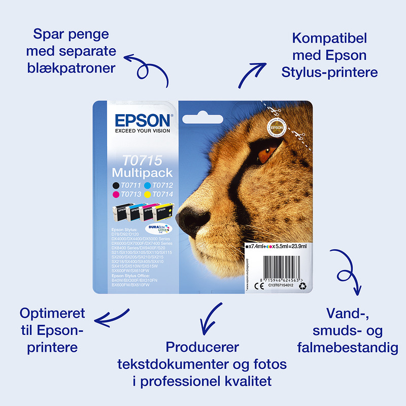 Epson Cheetah Singlepack Black T0711 DURABrite Ultra Ink