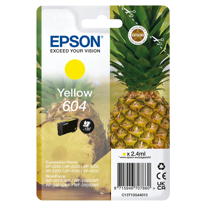 Epson 604 blækpatron 1 stk Original Standard udbytte Gul