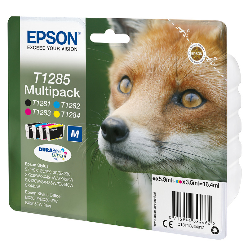 Epson Fox T1285 ræv DURABrite Ultra multipakke 4-farve blæk