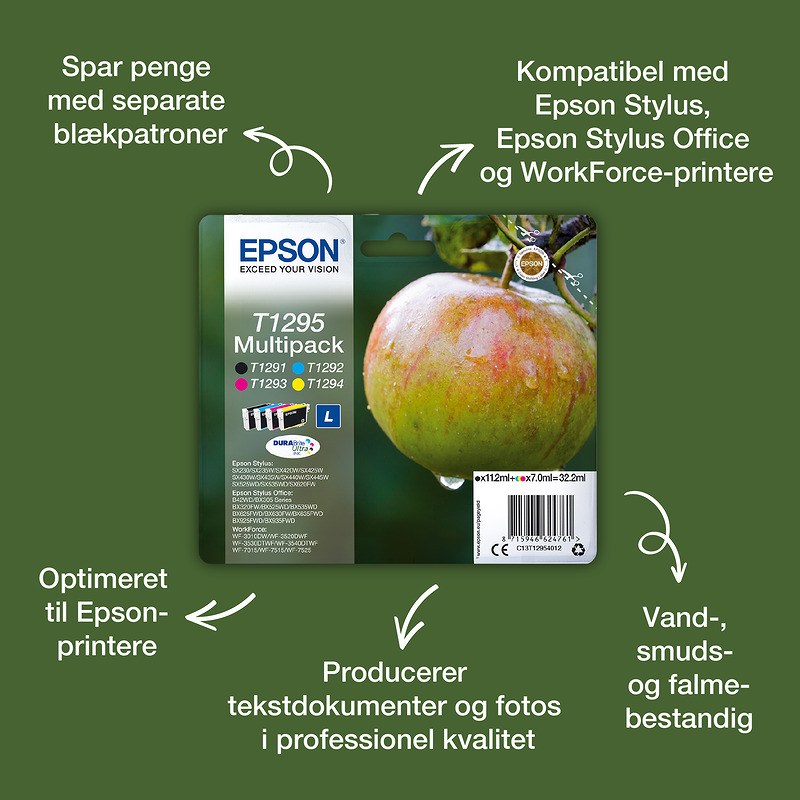 Epson T1292 æble DURABrite Ultra enkeltpakke cyan blæk - Billede 2