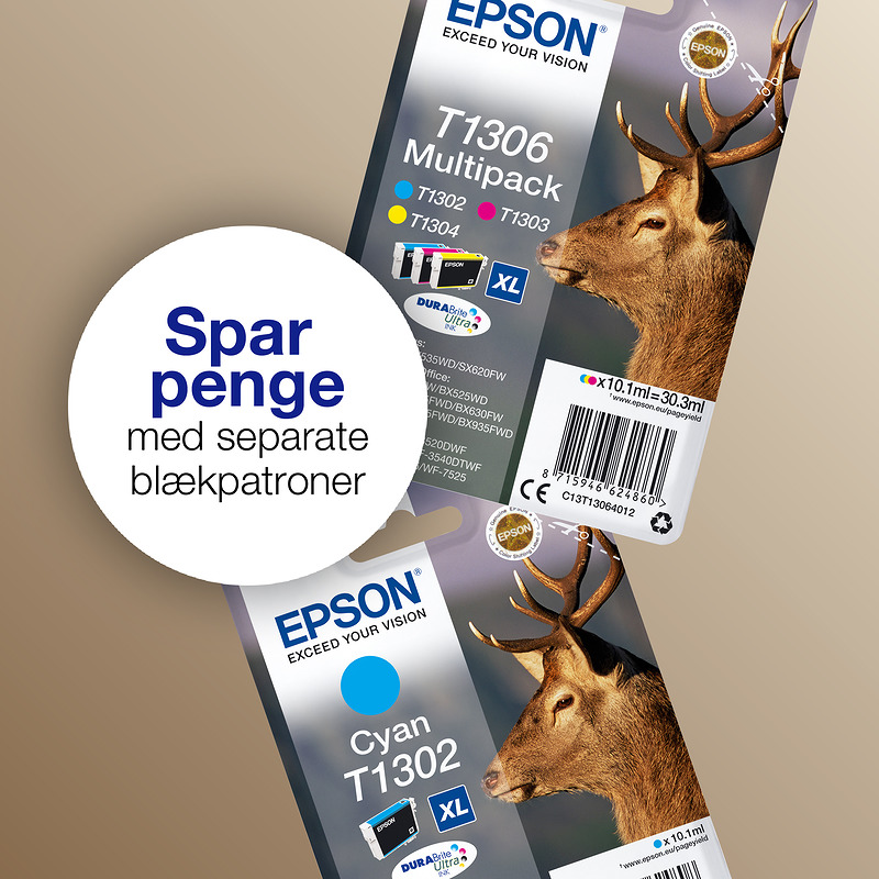 Epson Stag T1301 kronhjort DURABrite Ultra enkeltpakke sort blæk - Billede 3