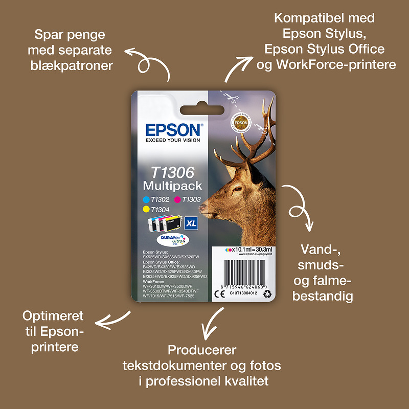 Epson Stag T1301 kronhjort DURABrite Ultra enkeltpakke sort blæk - Billede 7