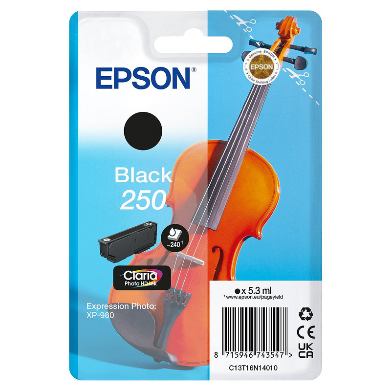 Epson Enkeltpakke, sort 250 Violin Claria Photo HD-blæk
