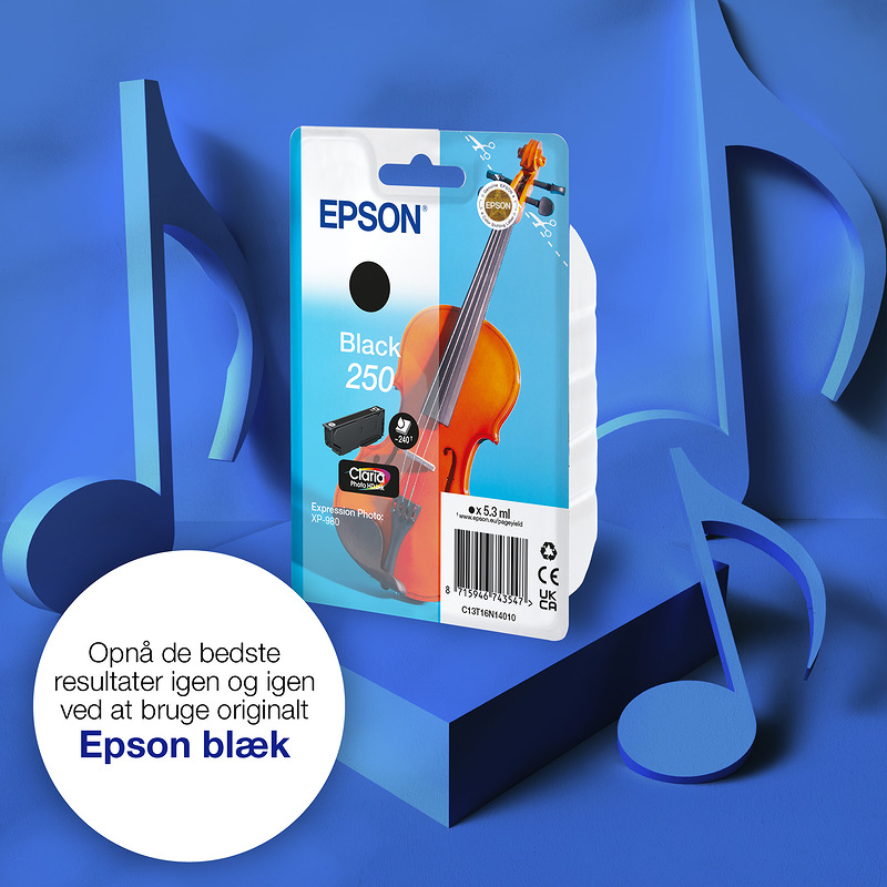 Epson Enkeltpakke, sort 250 Violin Claria Photo HD-blæk - Billede 3