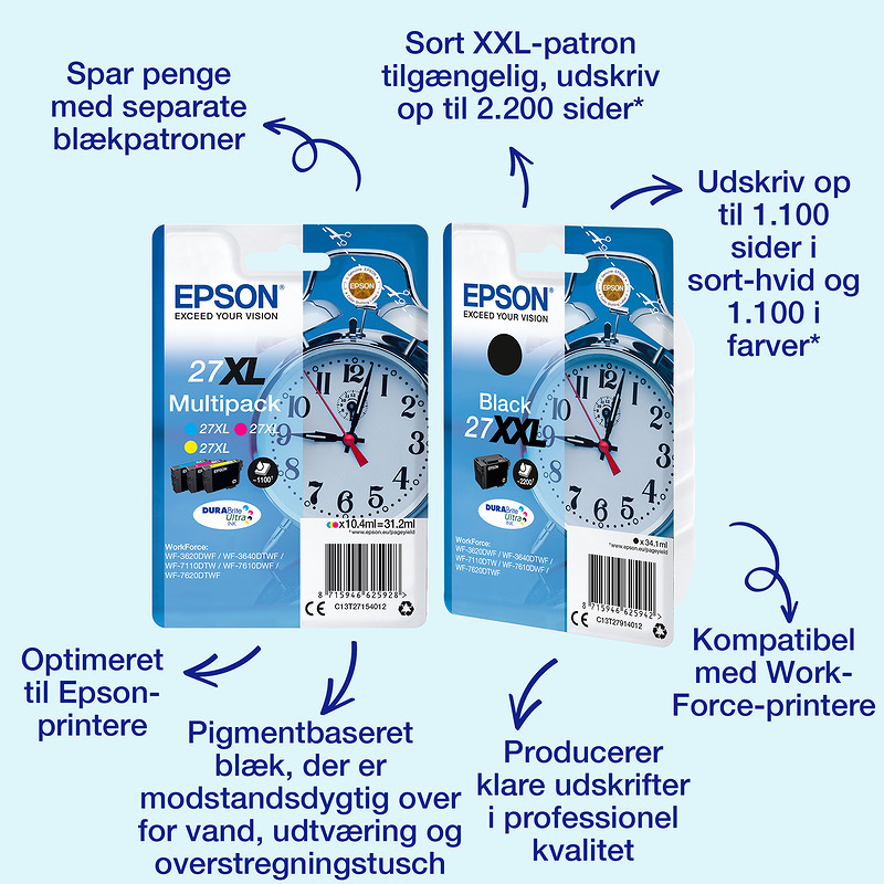 Epson Alarm clock Singlepack Black 27 DURABrite Ultra Ink
