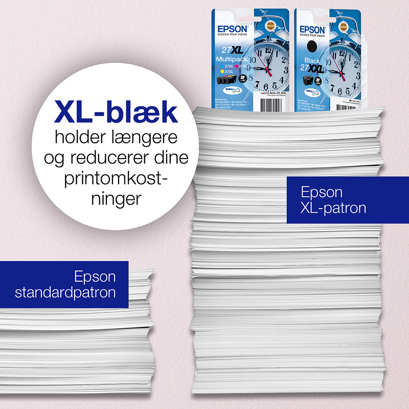 Epson Alarm clock Singlepack Black 27XXL DURABrite Ultra Ink - Billede 3