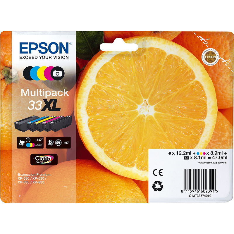 Blækpatron, Epson 33XL Multipack - Billede 2
