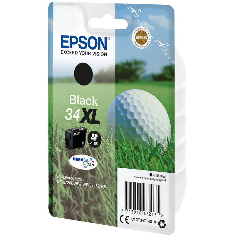 Epson Golf ball 34XL golfbold DURABrite Ultra enkeltpakke sort blæk