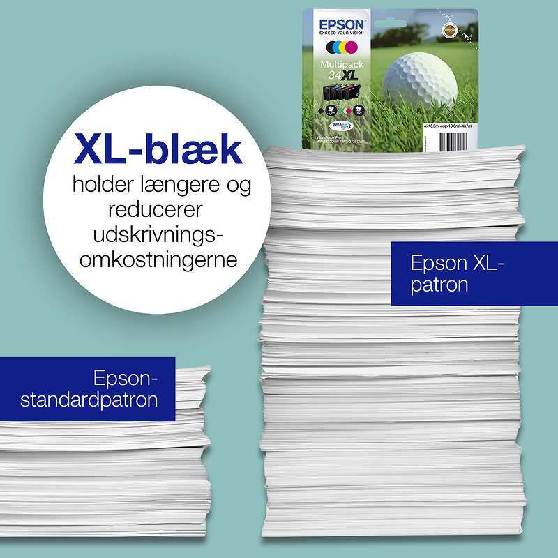 Epson Golf ball 34XL golfbold DURABrite Ultra multipakke 4-farve blæk - Billede 3
