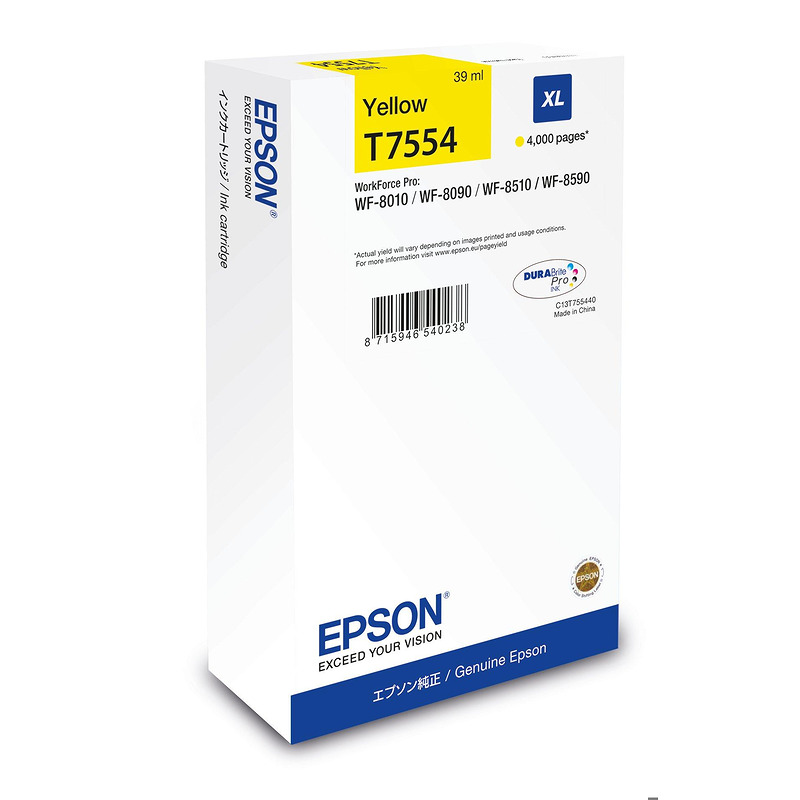 Epson C13T75544N blækpatron 1 stk Original High (L) Yield Gul