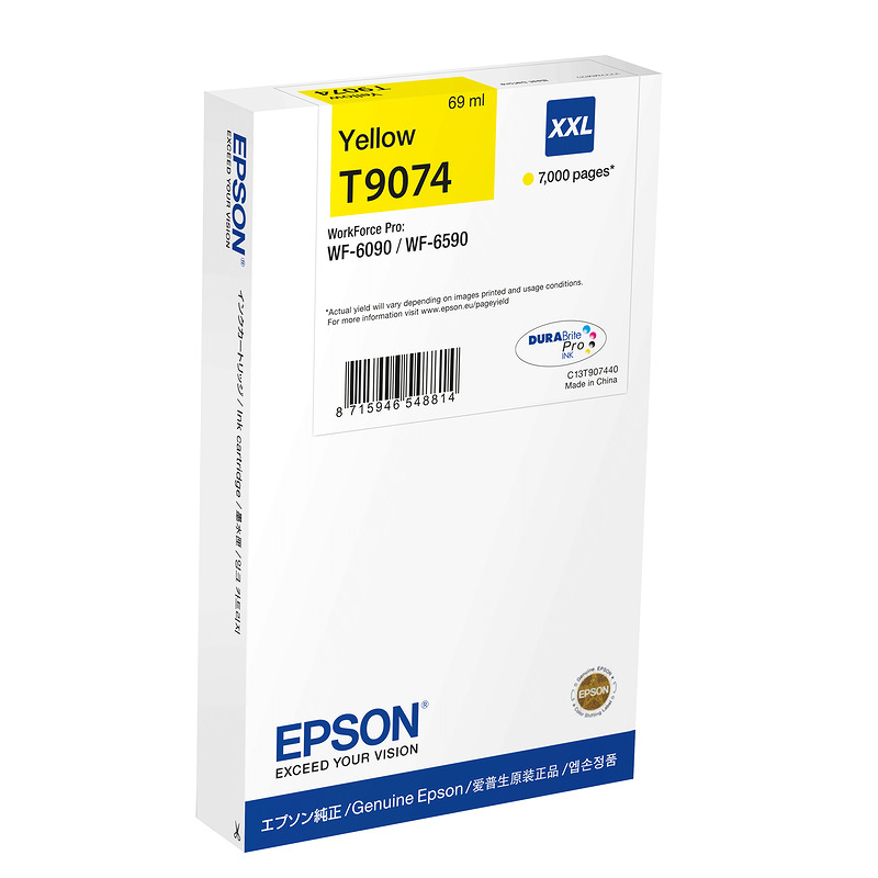 Epson C13T90744N blækpatron 1 stk Original Højt (XL) udbytte Gul