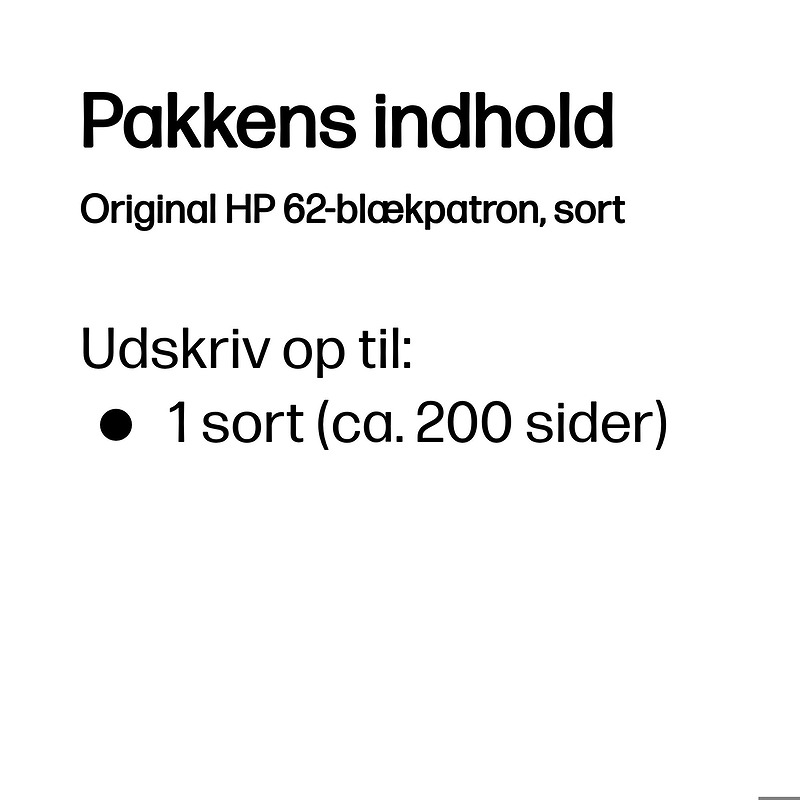 Blækpatron, HP 62 - Billede 3