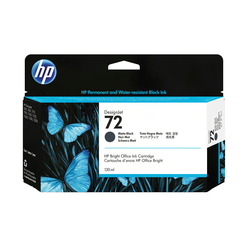 HP 72 DesignJet-blækpatron med 130 ml, mat sort
