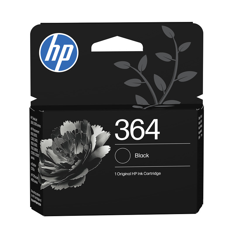 HP Original 364-blækpatron, sort