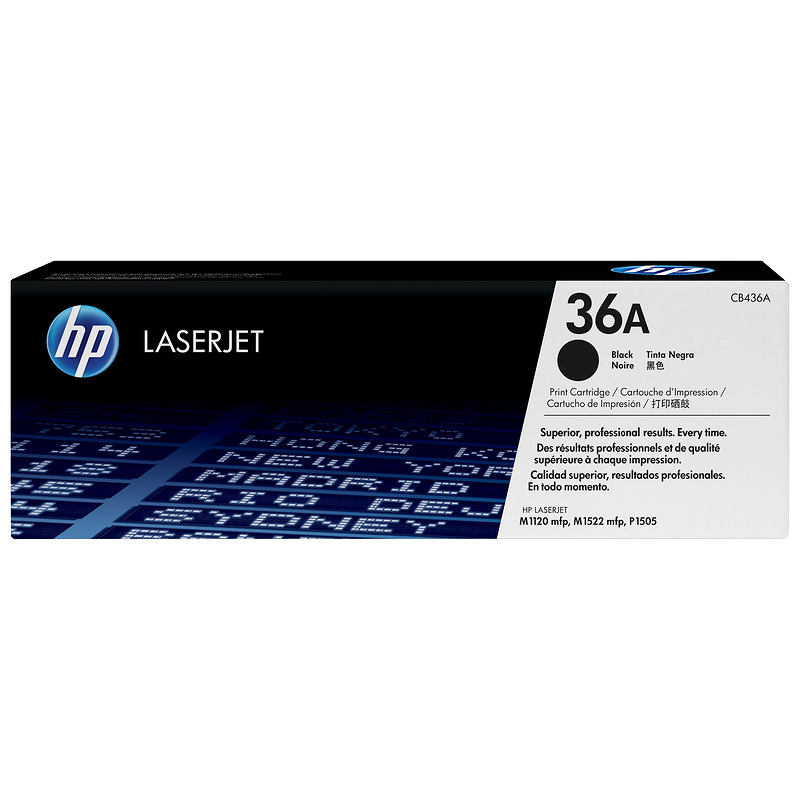 HP Original 36A LaserJet-tonerpatron, sort