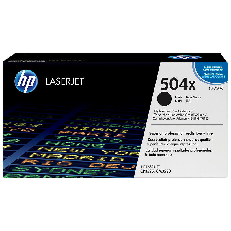 HP Original 504X LaserJet-tonerpatron med høj kapacitet, sort
