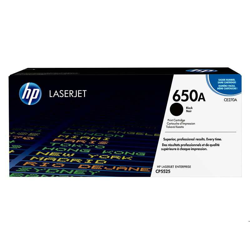 HP Original 650A LaserJet-tonerpatron, sort