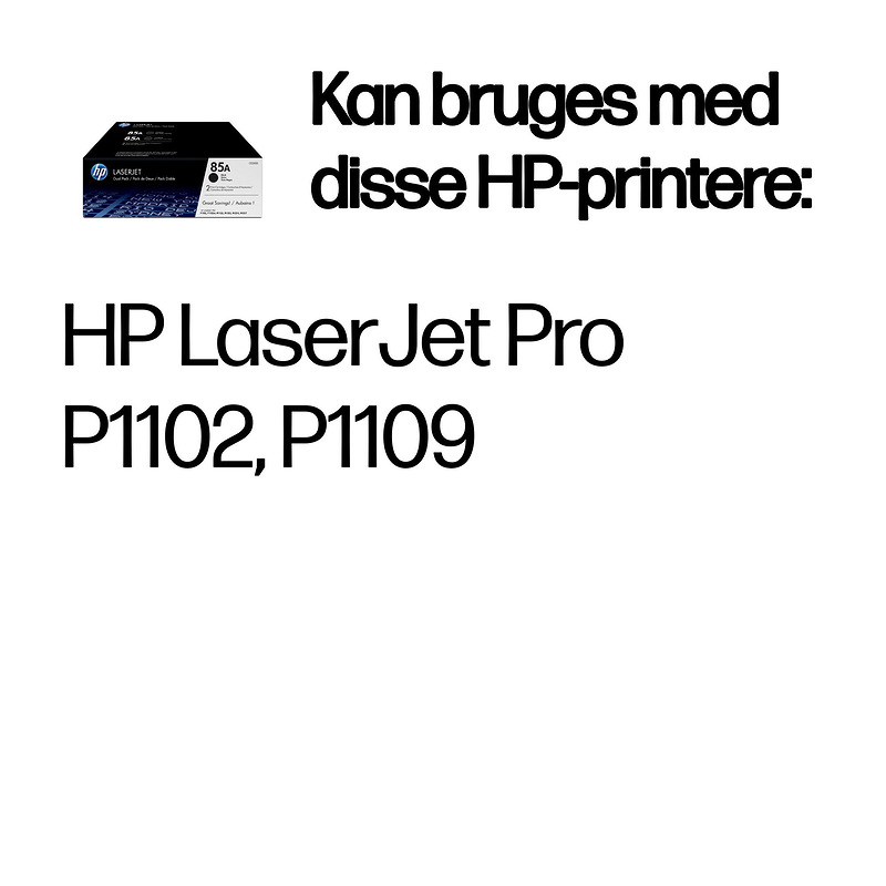 HP Originale 85A LaserJet-tonerpatroner, sort, 2-pak - Billede 2