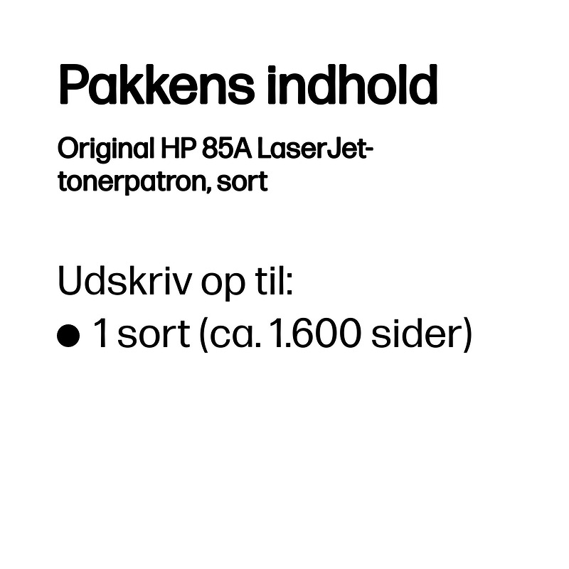 HP Original 85A LaserJet-tonerpatron, sort - Billede 3