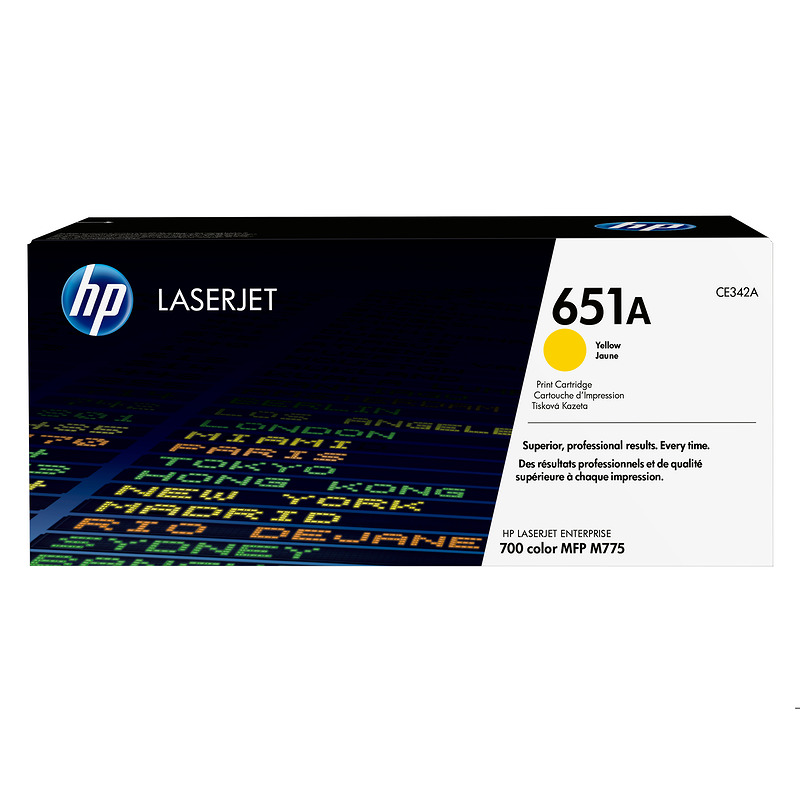 HP Original 651A LaserJet-tonerpatron, gul