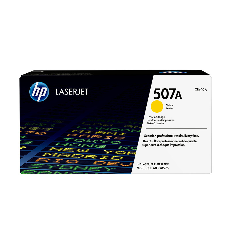 HP Original 507A LaserJet-tonerpatron, gul