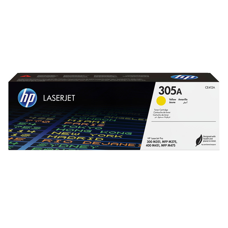 HP Original 305A LaserJet-tonerpatron, gul
