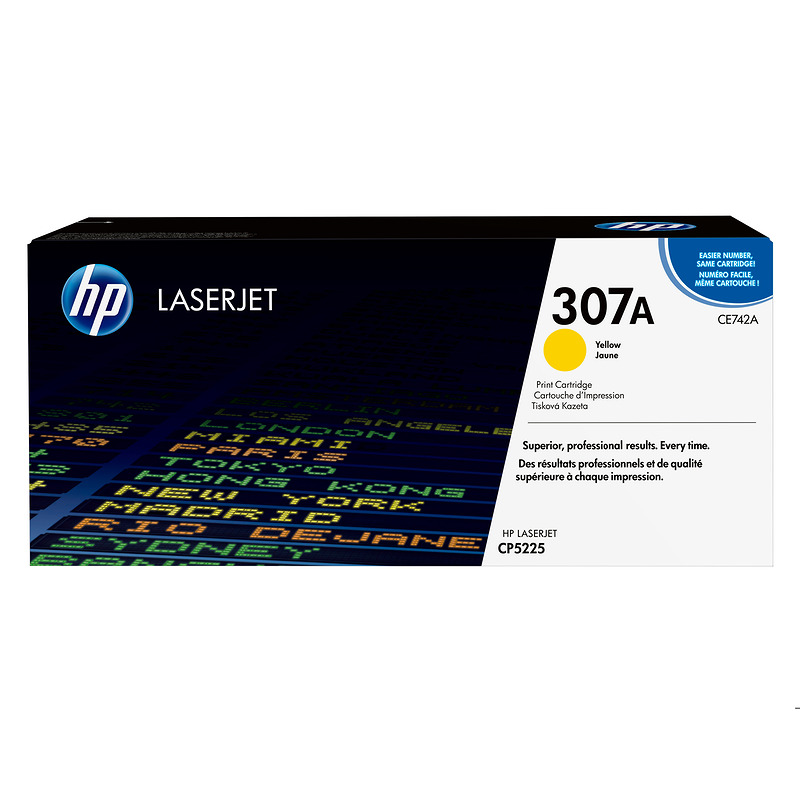 HP Original 307A LaserJet-tonerpatron, gul