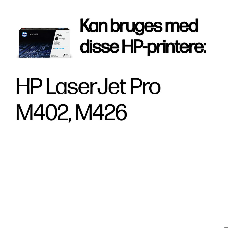 HP Original 26A LaserJet-tonerpatron, sort - Billede 2